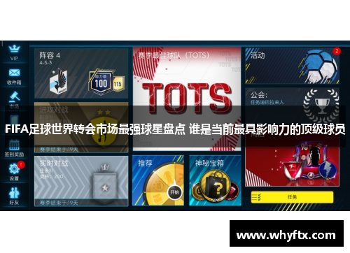 FIFA足球世界转会市场最强球星盘点 谁是当前最具影响力的顶级球员